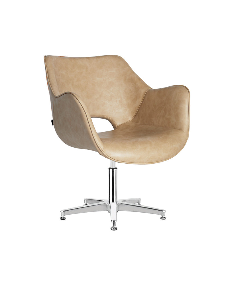 Chloe Sand - Sillón de espera beige - Base estrella cromada